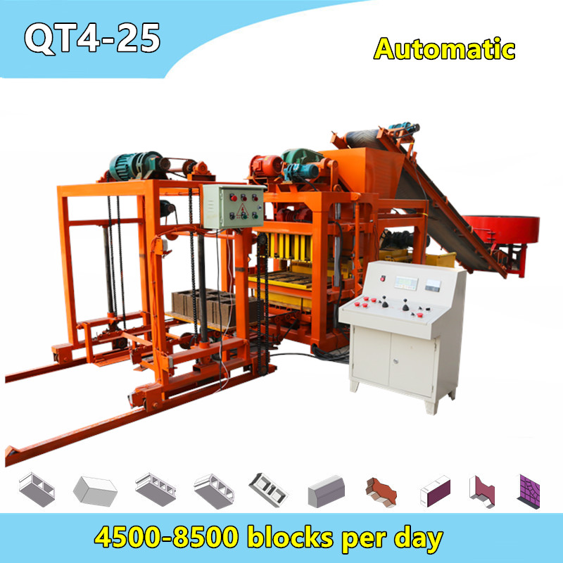 QT4-25 fully automatic hollow blocks production line machine